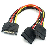 HAYSENSER SATA 15 PIN MALE TO 2X15  PIN FEMALE 20CM CABLE