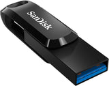 SanDisk 32GB Ultra Dual Drive Go 2- in-1 Flash Drive (Black)